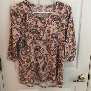 J. Jill Pink Floral Paisley Print Sz XS